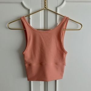 lululemon athletica Power Pivot Orange Cropped Tank, Size XS